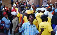 Post office workers protest outside the Communication Workers' Union offices in the Johannesburg CBD. Picture: Taurai Maduna/Eyewitness News