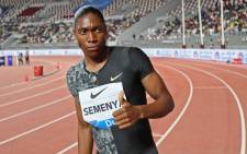 Caster Semenya celebrates after winning the women's 800m during the IAAF Diamond League competition on 3 May 2019 in Doha. Picture: AFP
