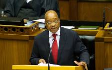 President Jacob Zuma speaks in Parliament. Picture: GCIS. 
