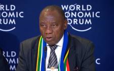 Deputy President Cyril Ramaphosa at a briefing at the World Economic Forum in Davos on 25 January 2018. Picture: Supplied