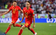 Belgium's Adnan Januzaj (front) celebrates after a goal in a match against England during the 2018 Fifa World Cup. Picture: @FIFAWorldCup/Twitter.