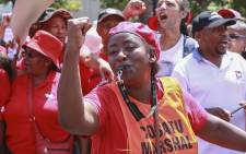 FILE: Cosatu's members marched on Parliament on 19 February 2019 amid concerns over potential job cuts at state entities, like Eskom. Picture: EWN.