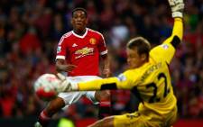 Manchester United new teenage signing, Anthony Martial put the ball past Liverpool goalkeeper, scoring on his debut in the 3-1 victory on 12 September 2015. Picture: Manchester United/Facebook.