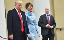 FILE: US President Donald Trump and his wife Melania leave St. John's Episcopal Church on January 20, 2017, before Trump's inauguration. Picture: AFP