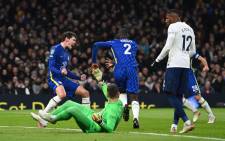 Chelsea's Antonio Rudiger (#2) celebrates his goal against Tottenham Hotspur in their English League Cup second leg semifinal match on 12 January 2022. Picture: @ChelseaFC/Twitter