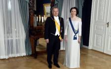 President of the Republic of Finland Sauli Niinisto and his wife Jenni Haukio pose ahead of the Independence Day reception in Helsinki, Finland on 6 December 2018. Picture: AFP