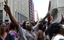 FILE: Protesters demonstrate in front of the Provincial Legislature in the Cape Town CBD on 30 October 2013. Picture: Aletta Gardner/EWN.