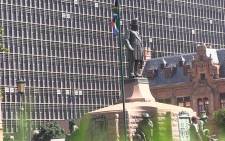 A group of Afrikaners protested against the removal of a statue of Paul Kruger in Pretoria's Church Square on 8 April 2015. Picture: Reinart Toperien/EWN