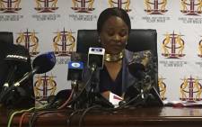 FILE: Advocate Busisiwe Mkhwebane briefs the media on her first 100 days as Public Protector. Picture: Kgothatso Mogale/EWN