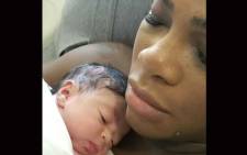 FILE: Serena Williams and two-week-old Alexis Olympia Ohanian junior. Picture: Instagram/@serenawilliams