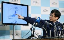 Japan's Meteorological Agency official Koji Nakamura gives a briefing following a 6.9-magnitude earthquake that hit the country's northeast, in Tokyo on November 22, 2016. Picture: AFP 