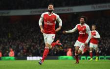 FILE: Arsenal's Olivier Giroud celebrates after scoring a goal. Picture: AFP