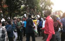 Scenes of jubilation as Zimbabweans head to the streets to celebrate Robert Mugabe's resignation as president. Picture: Ihsaan Haffajee/EWN.