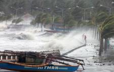 Typhoon Haiyan hit the city of Legaspi, Albay province, south of Manila in Philippines on 8 November 2013. Picture: AFP.