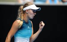 Caroline Wozniacki reacts during the Australian Open match against Johanna Larsson on 16 January 2019. Picture: @AustralianOpen/Twitter