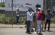 Students outside the Unisa Sunnyside campus. Picture: EWN