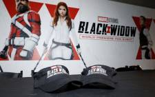A view of Black Widow branded merchandise on display during the Black Widow World Premiere Fan Event at AMC Lincoln Square Theater on June 29, 2021 in New York, New York. Picture: AFP.