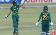 Proteas opener Laura Wolvaardt (left) became the youngest woman cricketer to reach 1,000 ODI runs. Picture: Twitter/@OfficialCSA