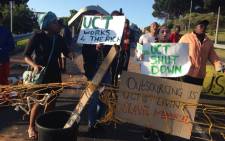 Students at the University of Cape Town protest against increased tuition fees on Monday 19 October 2015. Picture: Lauren Isaacs/EWN.
