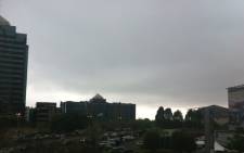 Rain clouds hanging over the Sandton CBD. The Weather Service warned of heavy storms. Picture: EWN.