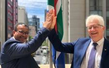 Premier Alan Winde and Harry Malila, the province's director-general. Picture: @alanwinde/Twitter