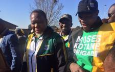 Former President Kgalema Motlante along with ANC provincial chairperson Paul Mashatile on an electioneering campaign trail in Soweto. Picture: Masa Kekana/EWN.