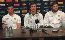 Springbok players speak to the media ahead of their 3rd place playoff match against Argentina on Friday. Picture: Vumani Mkhize/EWN.