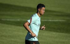 Portugal forward Cristiano Ronaldo attends a training session at Cidade do Futebol training camp in Oeiras, outskirts of Lisbon, on 30 August 2021, ahead of their FIFA World Cup Qatar 2022 European qualifying round group A football match against Ireland. Picture: Patricia de Melo Moreira/AFP