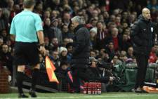 Manchester United’s Portuguese manager Jose Mourinho leaves the touchline after referee Jonathan Moss sent him to the stands during the English Premier League football match between Manchester United and West Ham United at Old Trafford in Manchester, north west England, on 27 November, 2016. Picture: AFP.