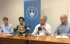 UCT vice chancellor Max Price (second from right) and his management team at a briefing on 2 November 2017. Picture: Graig-Lee Smith/EWN