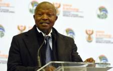 Deputy President David Mabuza speaks at the launch of the MeerKAT array in the Northern Cape. Picture: @PresidencyZA/Twitter