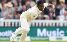 England's Jofra Archer bowls during play on the fifth day of the second Ashes cricket Test match between England and Australia at Lord's Cricket Ground in London on 18 August 2019. Picture: AFP