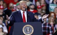 FILE: US President Donald Trump speaks during a 'Keep America Great Rally' at Kellogg Arena 18 December 2019, in Battle Creek, Michigan. Picture: AFP.