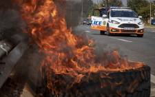 FILE:  A burning tyre during a protest. Picture: EWN