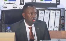 FILE: A screenshot of Mosebenzi Zwane appearing before the state capture commission on 27 April 2021. Picture: SABCNews/Youtube.