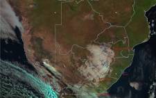 A satellite image from the South African Weather Service shows an approaching cold front on 25 May 2020. Picture: @SAWeatherServic/Twitter.