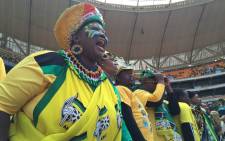 Thousands of ANC supporters made their way into the FNB Stadium in Soweto for the launch of the party's Gauteng manifesto. Picture: Reinart Toerien/EWN.