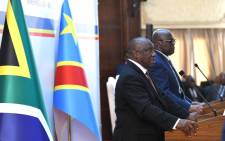 President Cyril Ramaphosa and his Democratic Republic of the Congo counterpart, President Felix Tshisekedi, address a news conference in Kinshasa on 6 July 2023. Picture: @PresidencyZA/Twitter