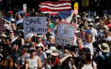 Demonstrators march against the separation of immigrant families, on 30 June, 2018 in New York. Demonstrations are being held across the US Saturday against President Donald Trump's hardline immigration policy. Picture: AFP.