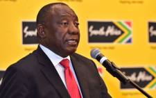 President Cyril Ramaphosa addresses business leaders at a business breakfast in Beijing. Picture: GCIS