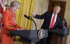 FILE: US President Donald Trump speaks during a joint press conference with Britain's Prime Minister Theresa May in the East Room of the White House on 27 January 2017 in Washington, DC. Picture: AFP