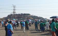 Hundreds of people gathered on the koppie to remember the miners who died in the Marikana Massacre on 16 August 2012. 