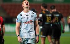 The Sharks' Philip van der Walt reacts after defeat during the Super Rugby match against the Chiefs in Hamilton, New Zealand on 11 May 2019. Picture: AFP