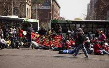 City of Tshwane municipal workers protest in the city centre demanding an 18% salary increase. Picture: Kayleen Morgan/EWN