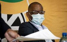 ANC secretary-general Ace Magashule addresses a media briefing after his appearance in the Bloemfontein Magistrates Court on fraud and corruption charges on 19 February 2021. Picture: Xanderleigh Dookey Makhaza/Eyewitness News .
