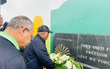 President Herman Mashaba lays a wreath in remembrance of those that were taken from us 62 years ago on 21 March. Picture: @Action4SA/Twitter. 