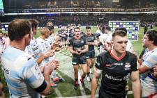 Saracens players leave the field after their European Champions Cup match against Racing 92 on 17 November 2019. Picture: @racing92/twitter