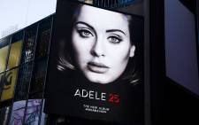 A view of a billboard for Adele’s new album '25' in New York. Picture: EPA/Justin Lane.