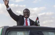 Malawi’s main opposition Malawi Congress Party, MCP, Leader Lazarus Chakwera who is leading the Tonse Alliance in the fresh presidential elections due on 23 June 2020 arrives at Mtandire locations in the suburb of the capital Lilongwe to hold his final rally, 20 June 2020. Picture: AFP.
