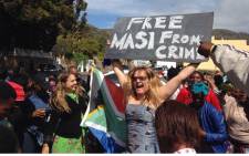 Masiphumelele residents said they have had enough of crime in the area. They have gathered outside Simons Town Magistrates Court in support of community activist Lubabalo Vellem. PictureL Lauren Isaacs/EWN.
